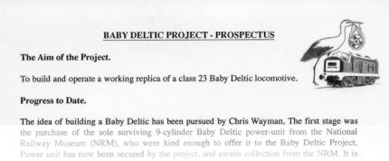 Baby Deltic Project Prospectus, 2000
